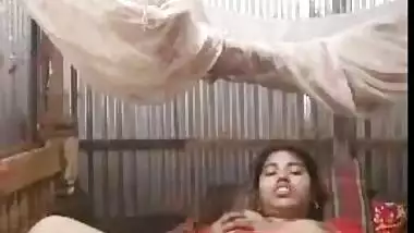 Big-assed Desi whore spreads legs to rub her twat for XXX video