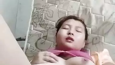 Nepali girl masturbating using big cucumber