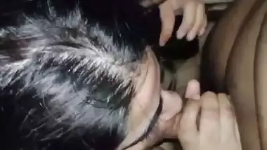 Hot girl in blanket gives blowjob to her boyfriend