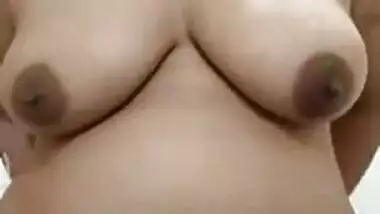 BBW horny wife masturbating on video call