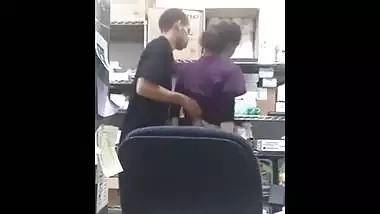 Sexy staff blowing Worker in office Lucky worker