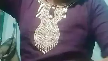 A horny desi lady shows her boobs and holes in an Indian bf