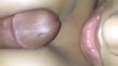 Desi girl rubs man's XXX tool with boobs that are covered with sperm