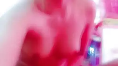 Blonde hair desi girl nude show for boyfriend