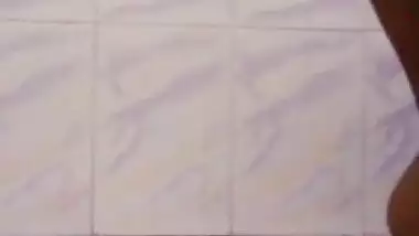 Horny Desi girl licking pussy juice from floor
