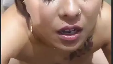 Indian pornstar Tina Nandi fucks and drinks cum