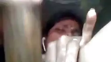 Desi using chapati rod dildo to masturbate