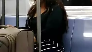 Cute chubby Indian milf on the train