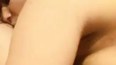 Lady gives an Indian blowjob to her lover in bed