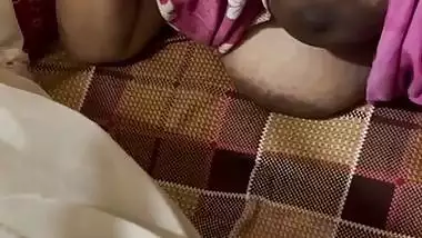 Son masturbating before mom with her big boobs shown