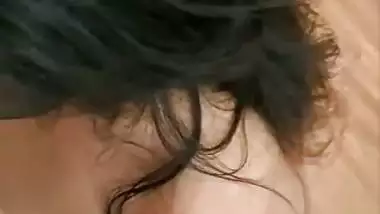 Blindfolded girl gives a deep Indian blowjob to her boss